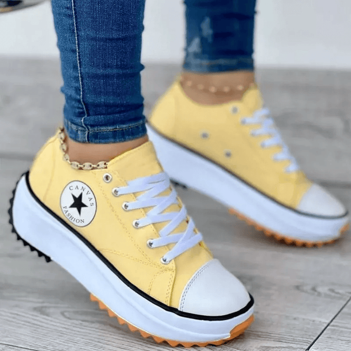 Carol | Women's Chunky Platform Canvas Sneakers with Memory Foam