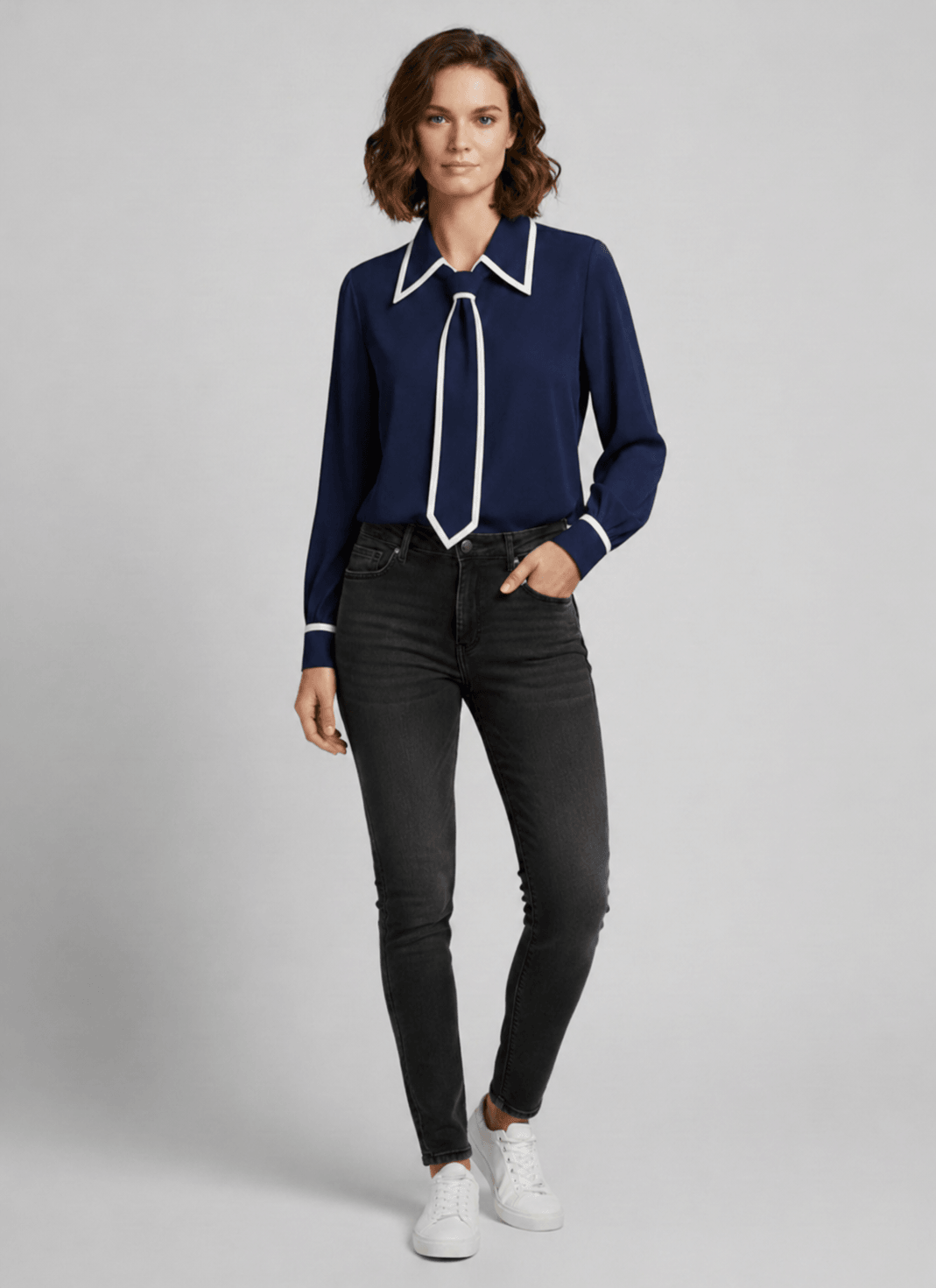 Alondra | Women’s Long Sleeve Collared Neck Blouse