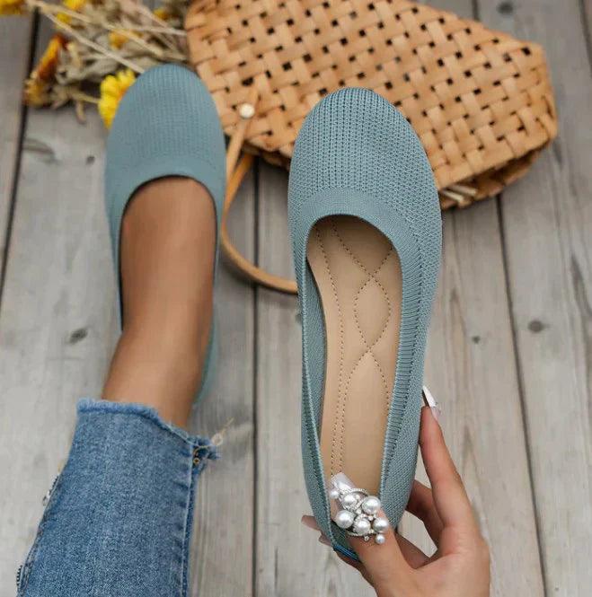 Sadie | Women's Comfortable Knit Slip-On Ballet Flats