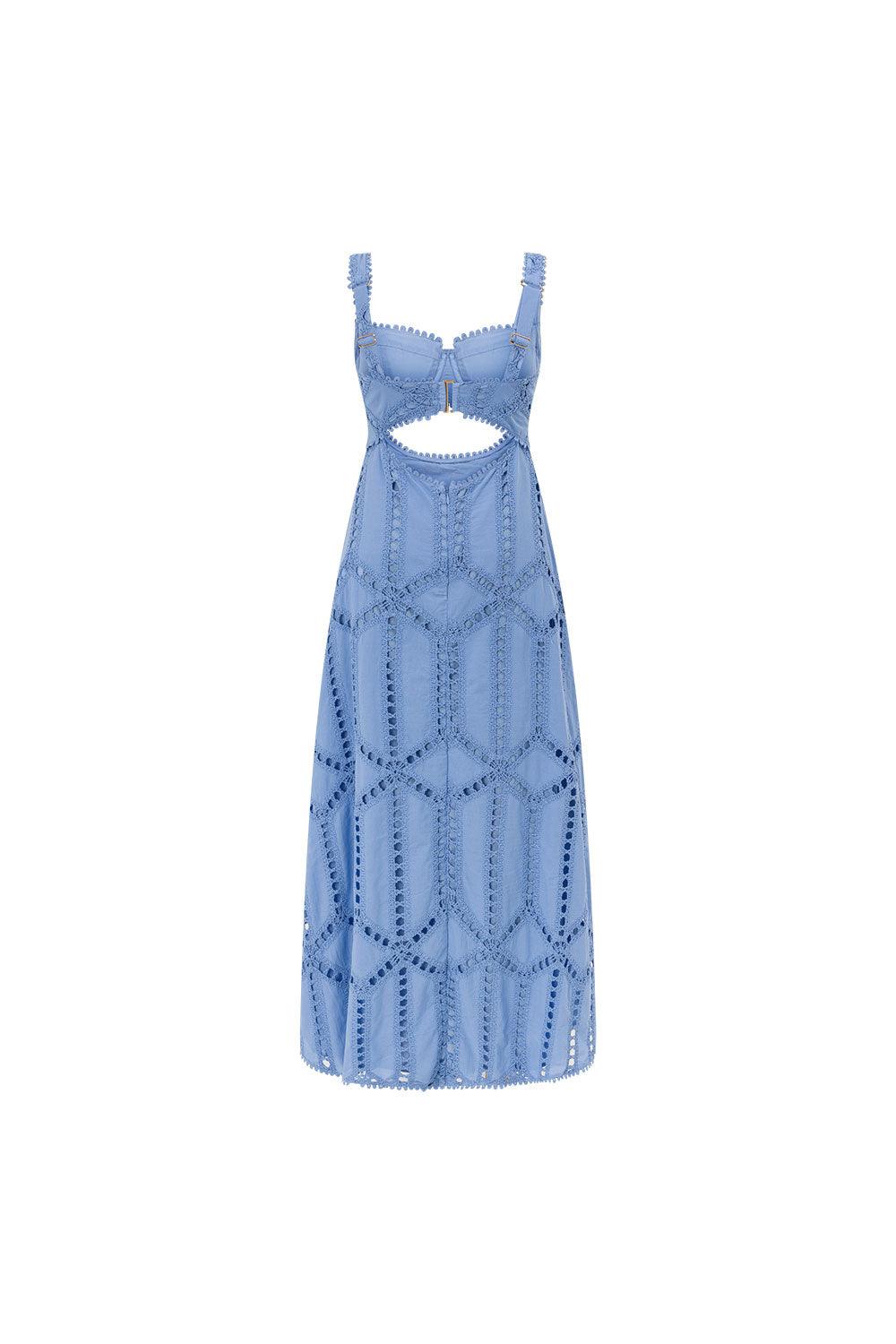 Women's Wedding Guest Eyelet Sweetheart Maxi Dress