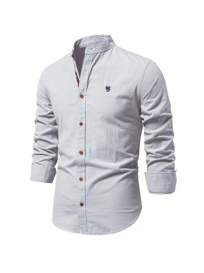 Henry | Men's Mandarin Collar Button-Down Shirt