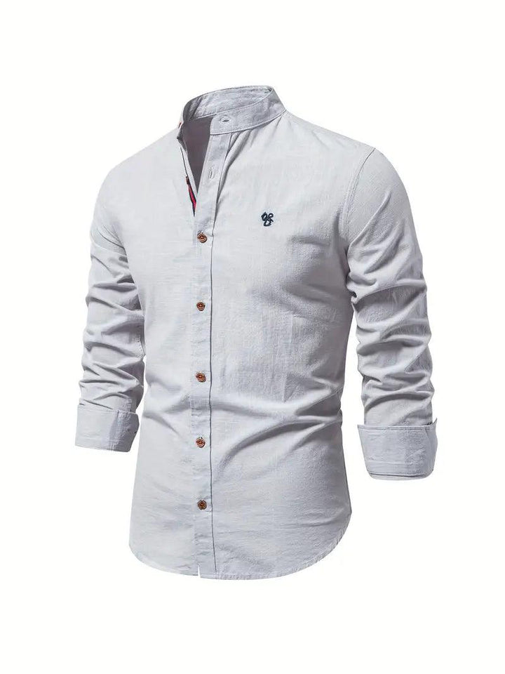 Henry | Men's Mandarin Collar Button-Down Shirt