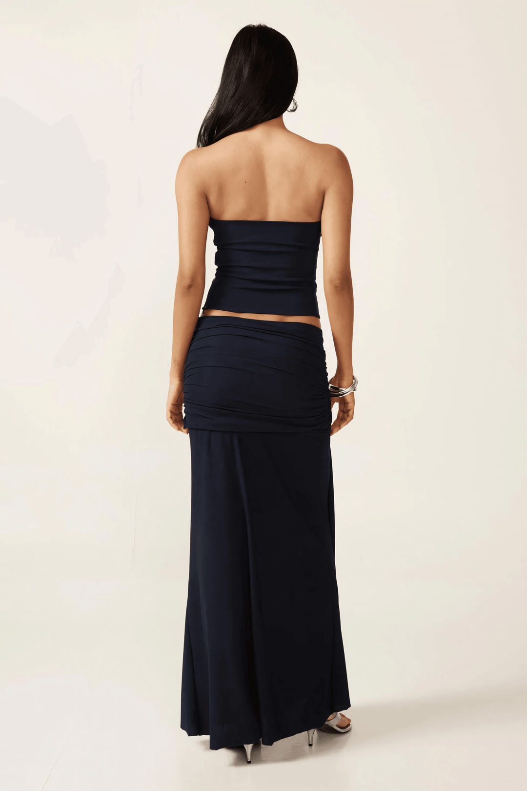 Women's Wedding Guest Strapless Maxi Skirt Set