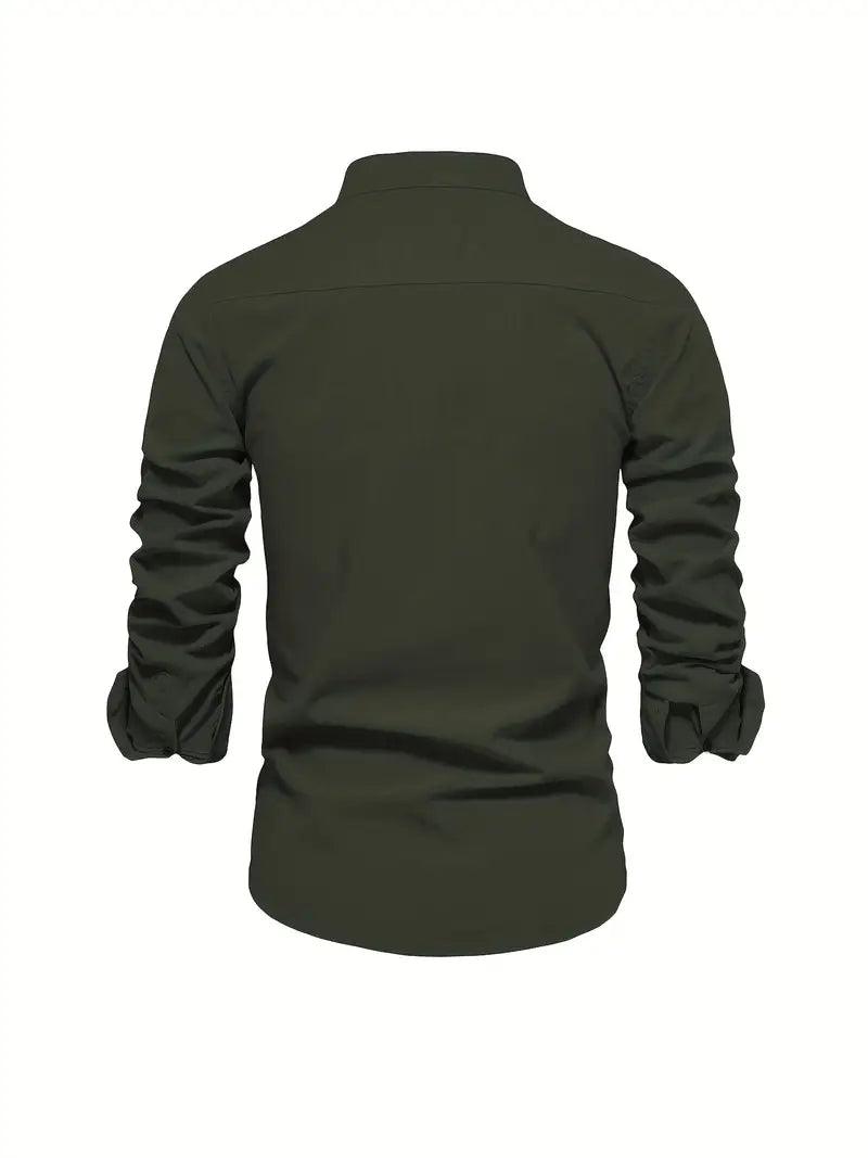 Henry | Men's Mandarin Collar Button-Down Shirt