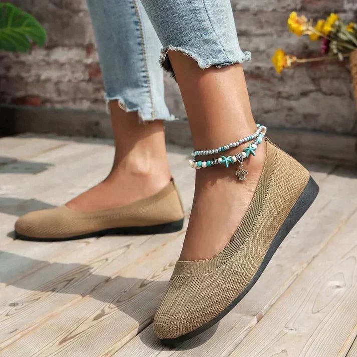 Sadie | Women's Comfortable Knit Slip-On Ballet Flats