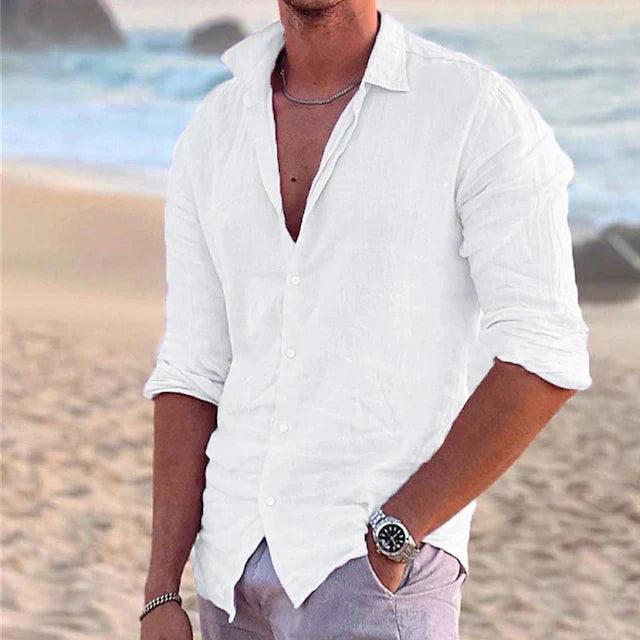 Ziggy | Men's Linen Long Sleeve Button Down Summer Shirt