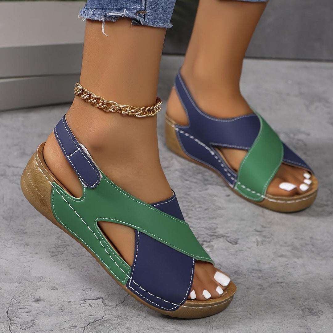 Kayla | Women's Color-Block Slingback Wedge Sandals
