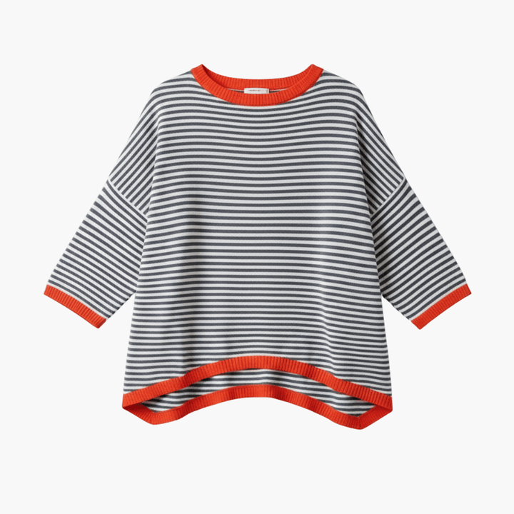 Devina | Women's Horizontal Stripe Short Sleeve Shirt