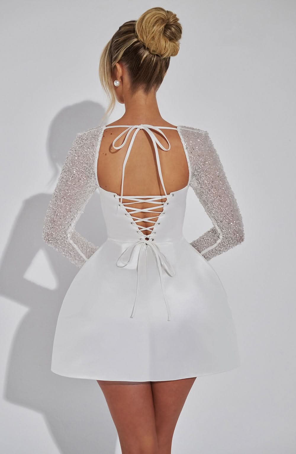 Women's Cocktail Square Neck Sequin Mini Dress