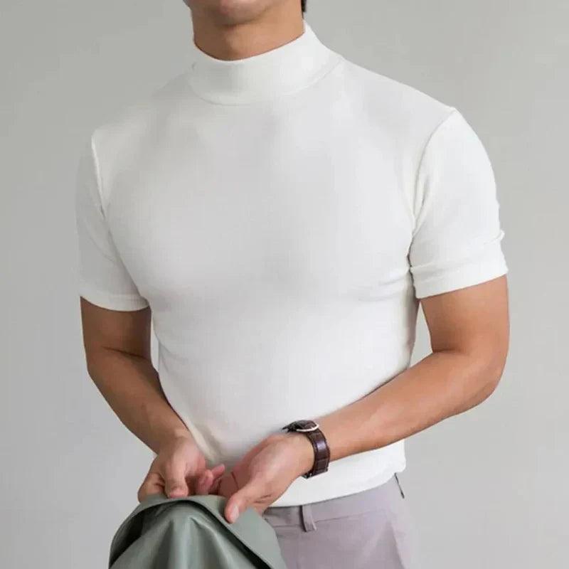 Jojo | Men's Slim Fit Mock Neck Short Sleeve T Shirt