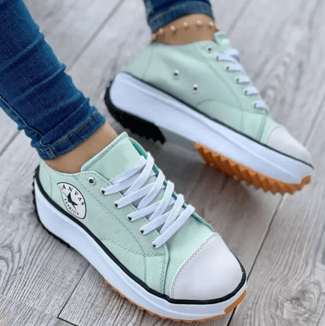 Carol | Women's Chunky Platform Canvas Sneakers with Memory Foam