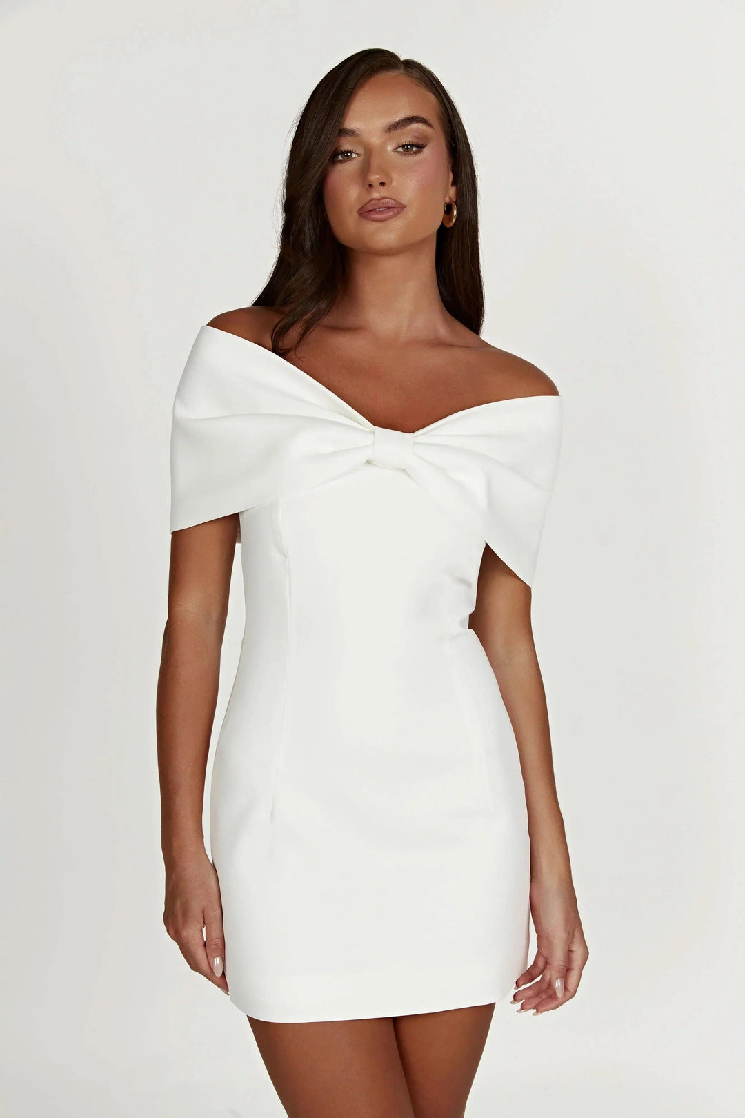 Women's Cocktail Off Shoulder Bow Mini Dress