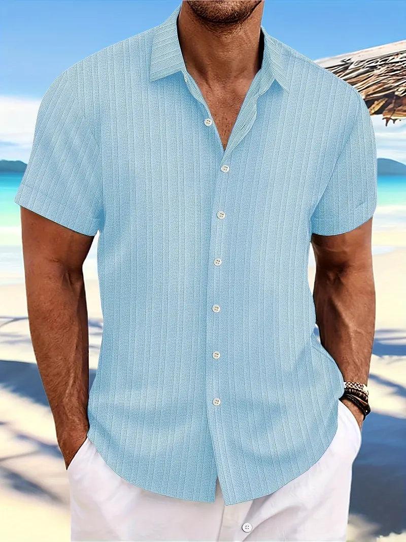 Collin | Men's Short Sleeve Button Down Linen Shirt