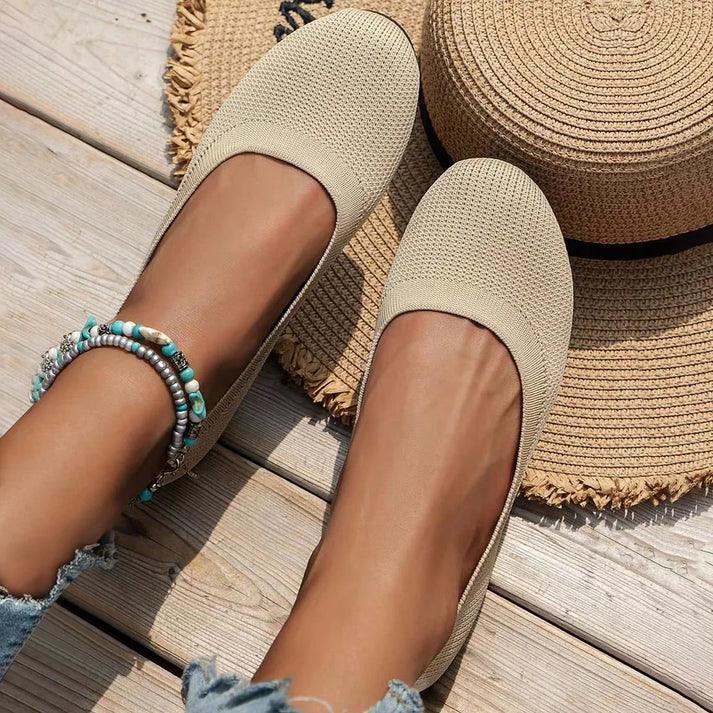 Sadie | Women's Comfortable Knit Slip-On Ballet Flats