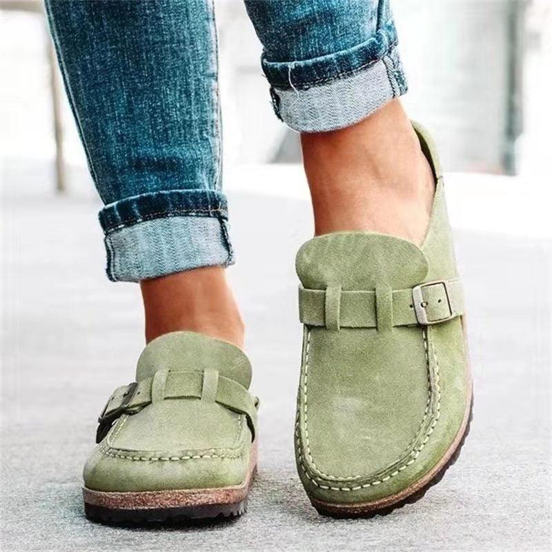 Lexi | Women's Orthopedic Slip-On Suede Buckle Loafers