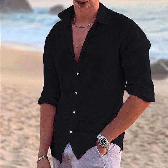Ziggy | Men's Linen Long Sleeve Button Down Summer Shirt