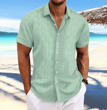 Collin | Men's Short Sleeve Button Down Linen Shirt