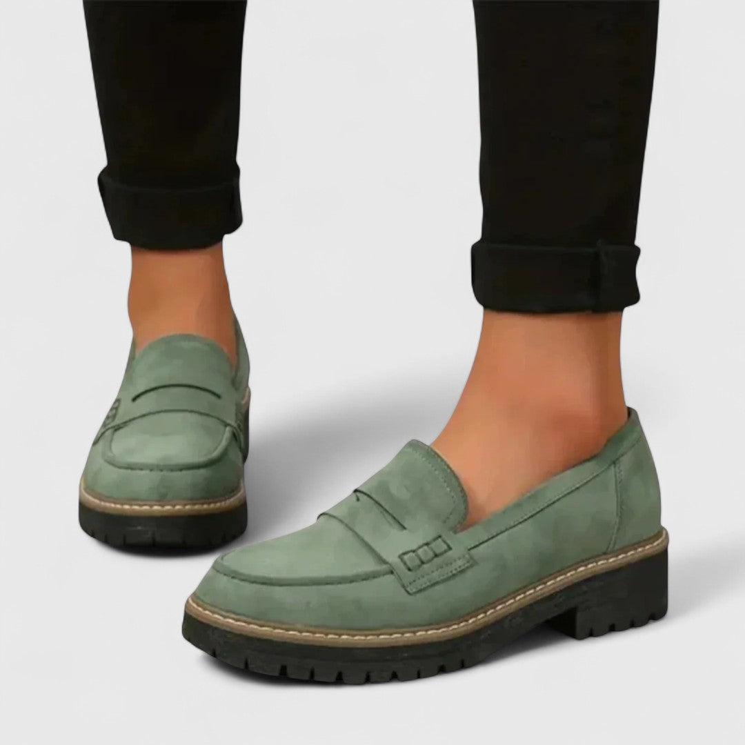 Elsie | Women's Chunky Platform Sole Suede Penny Loafer