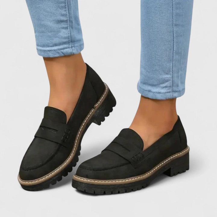 Elsie | Women's Chunky Platform Sole Suede Penny Loafer