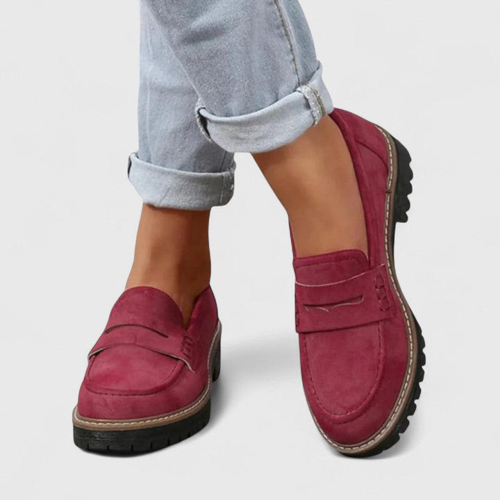 Elsie | Women's Chunky Platform Sole Suede Penny Loafer