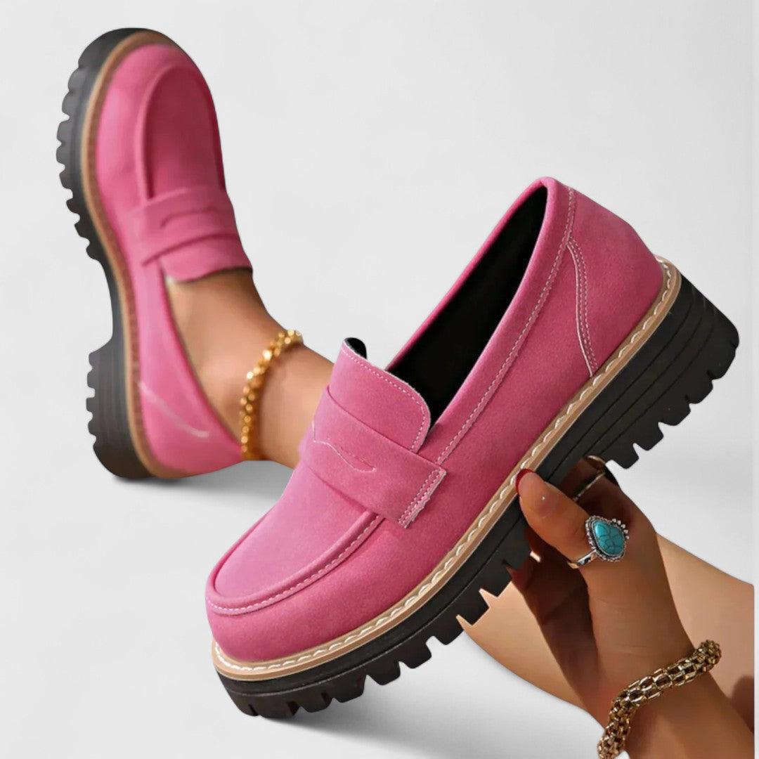 Elsie | Women's Chunky Platform Sole Suede Penny Loafer