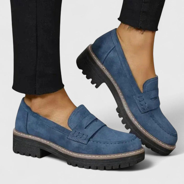 Elsie | Women's Chunky Platform Sole Suede Penny Loafer