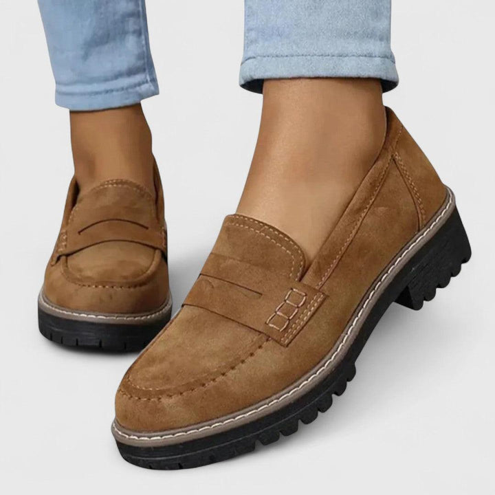 Elsie | Women's Chunky Platform Sole Suede Penny Loafer