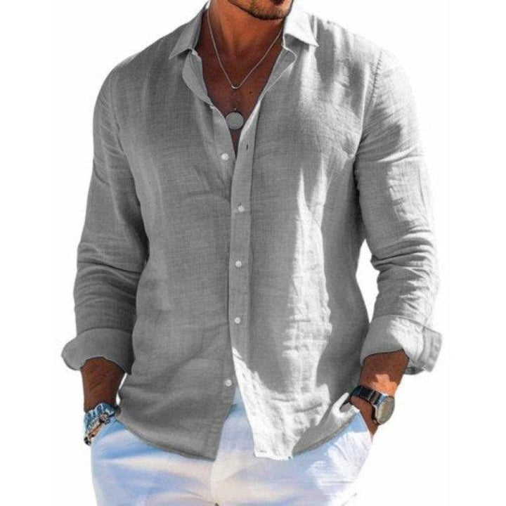 Hugh | Men's Classic Button-Down Linen Shirt