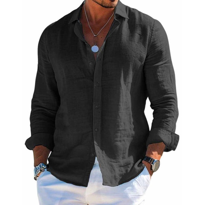 Hugh | Men's Classic Button-Down Linen Shirt
