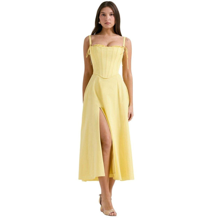 Women's Wedding Guest Strapless Sweetheart Midi Dress