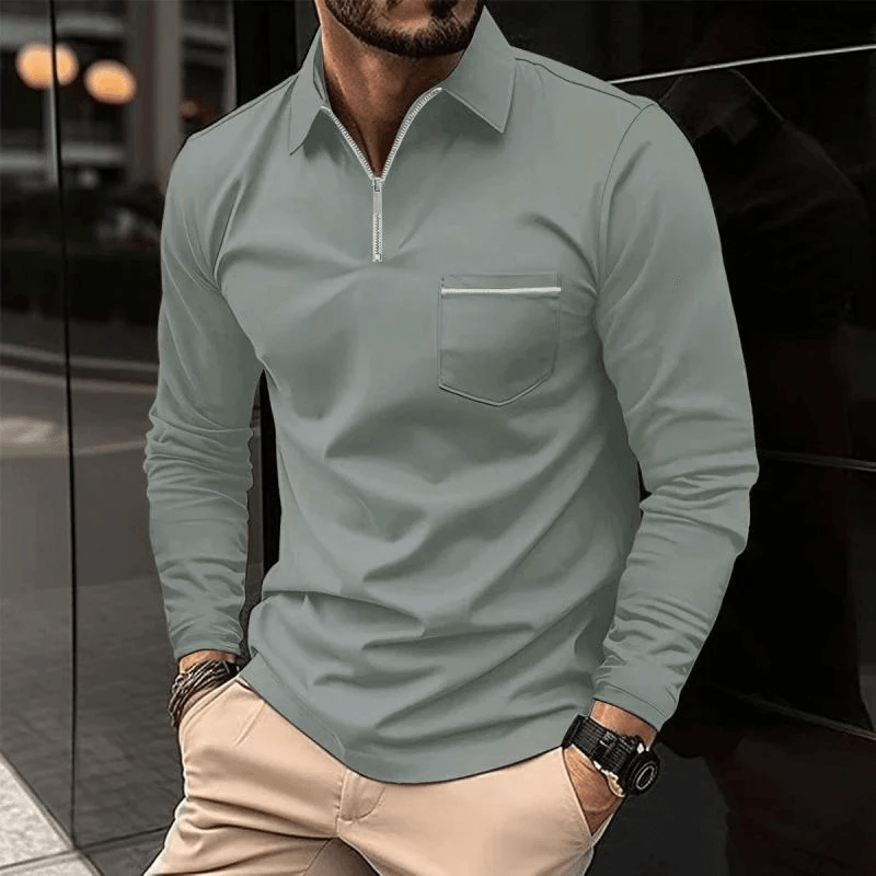 Malcolm | Men's Modern Quarter-Zip Polo Shirt
