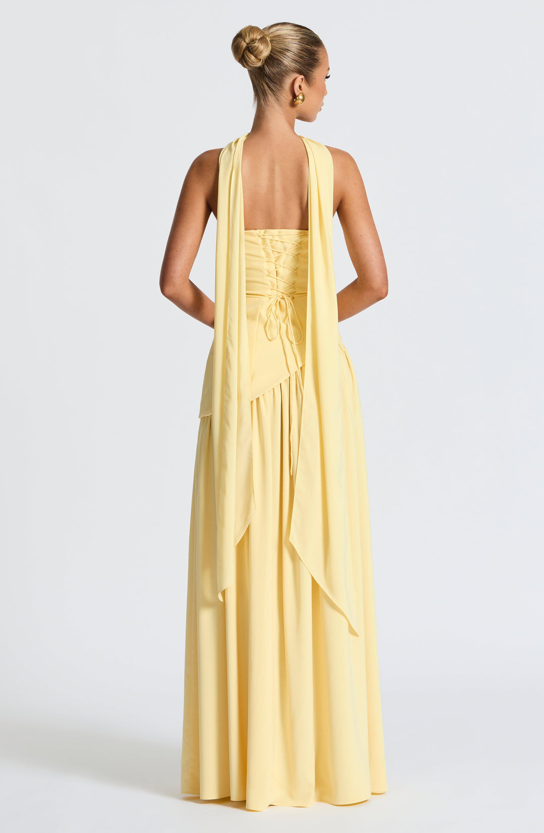 Women's Wedding Guest Strapless Maxi Dress with Slit