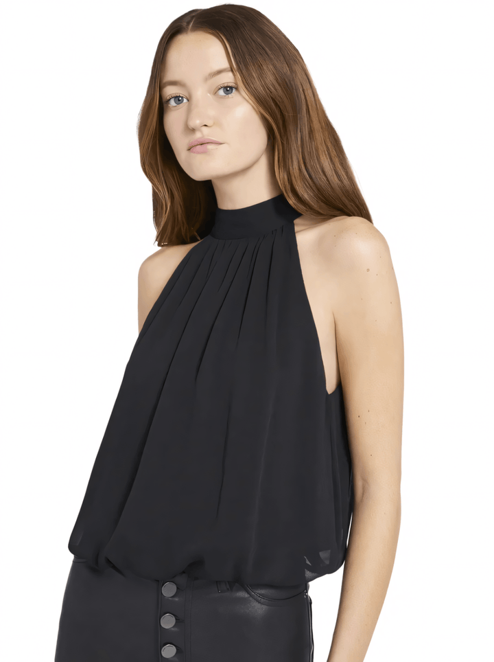 Women's Cocktail High Neck Halter Sleeveless Blouse