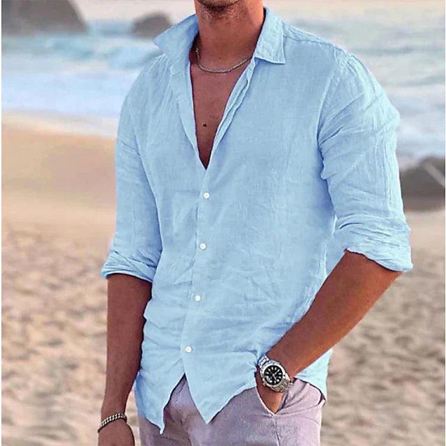 Ziggy | Men's Linen Long Sleeve Button Down Summer Shirt