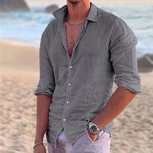 Ziggy | Men's Linen Long Sleeve Button Down Summer Shirt