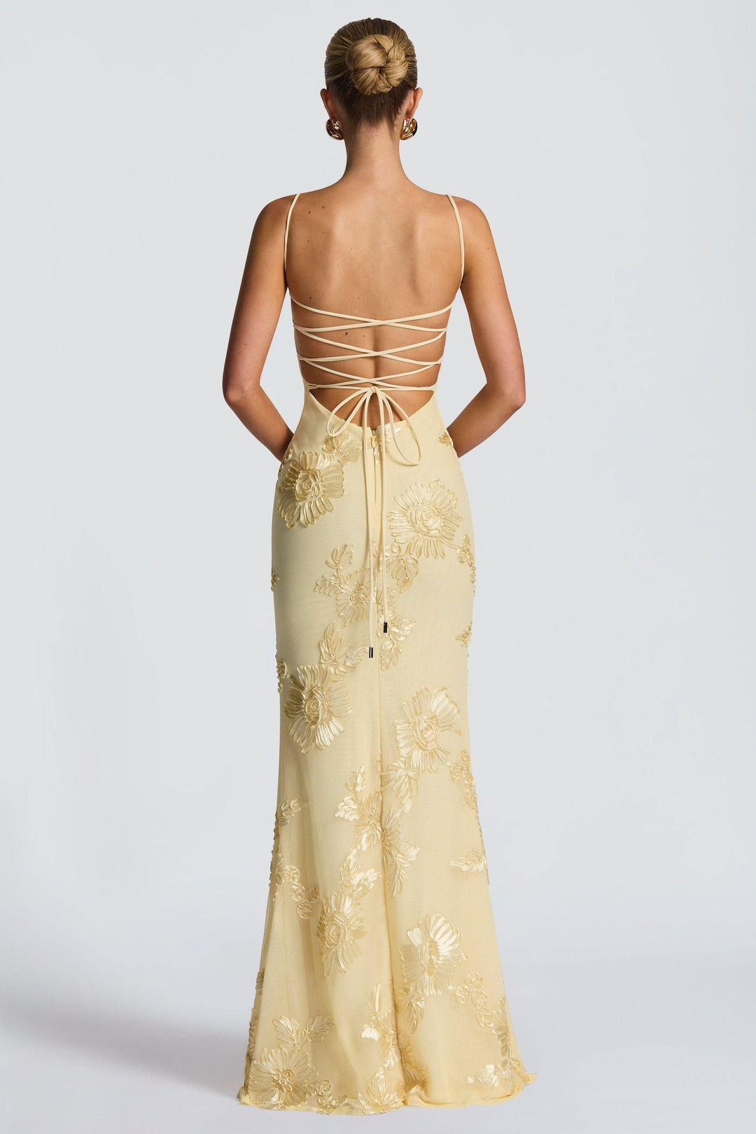 Women's Prom Floral Sweetheart Maxi Dress With Applique