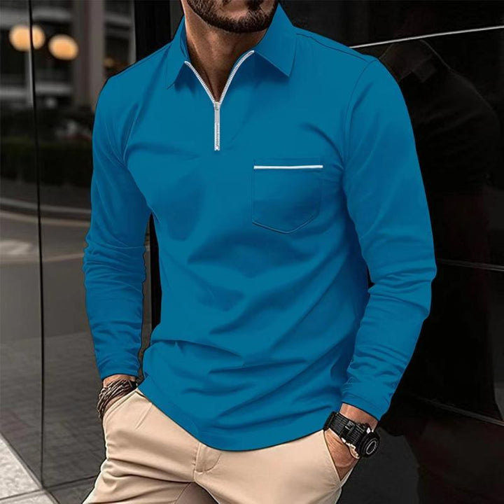 Malcolm | Men's Modern Quarter-Zip Polo Shirt