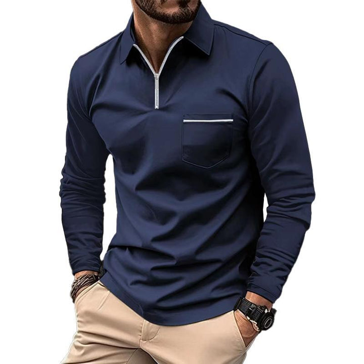 Malcolm | Men's Modern Quarter-Zip Polo Shirt