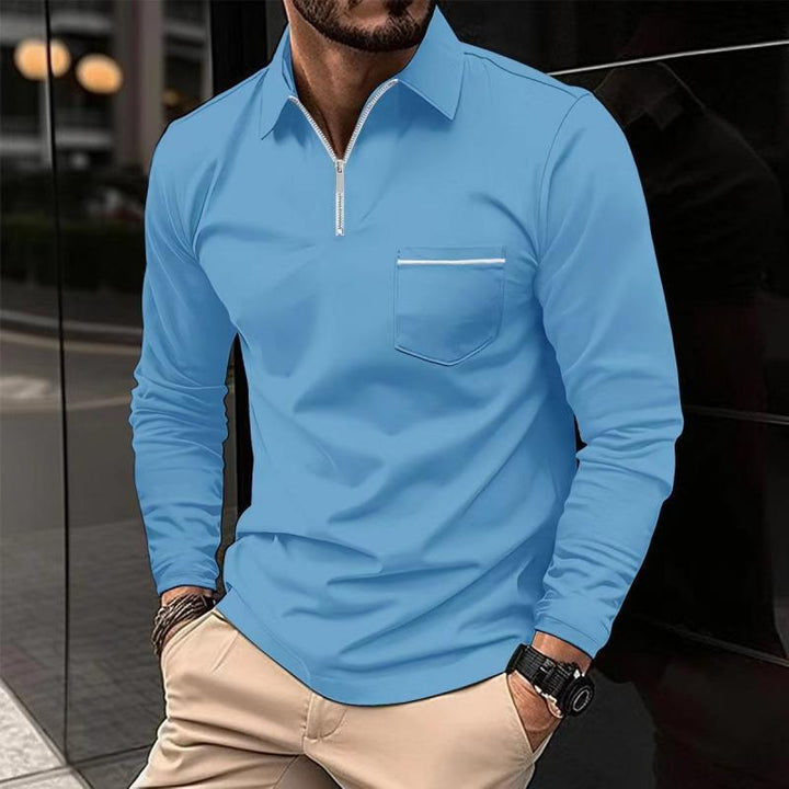 Malcolm | Men's Modern Quarter-Zip Polo Shirt
