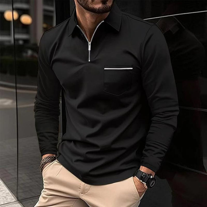 Malcolm | Men's Modern Quarter-Zip Polo Shirt