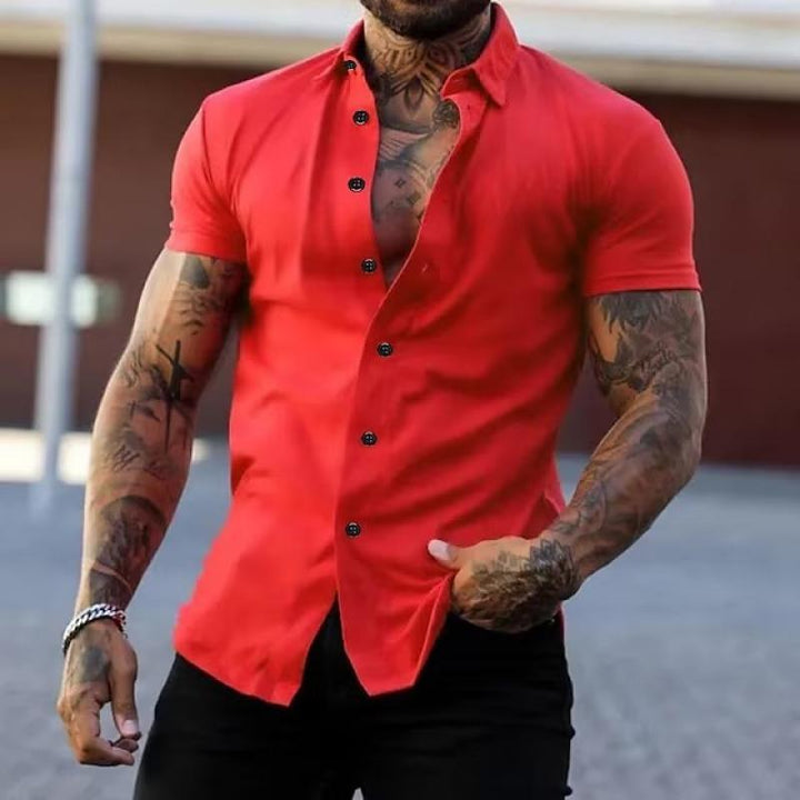 Cassian | Men's Classic Lapel Short-Sleeve Button-Down Shirt
