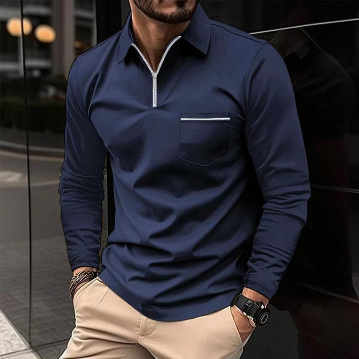 Malcolm | Men's Modern Quarter-Zip Polo Shirt