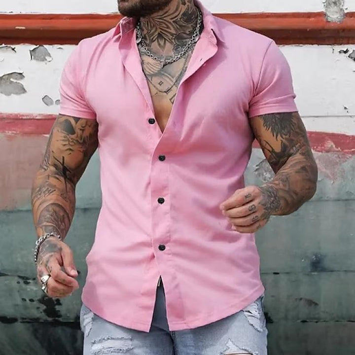 Cassian | Men's Classic Lapel Short-Sleeve Button-Down Shirt