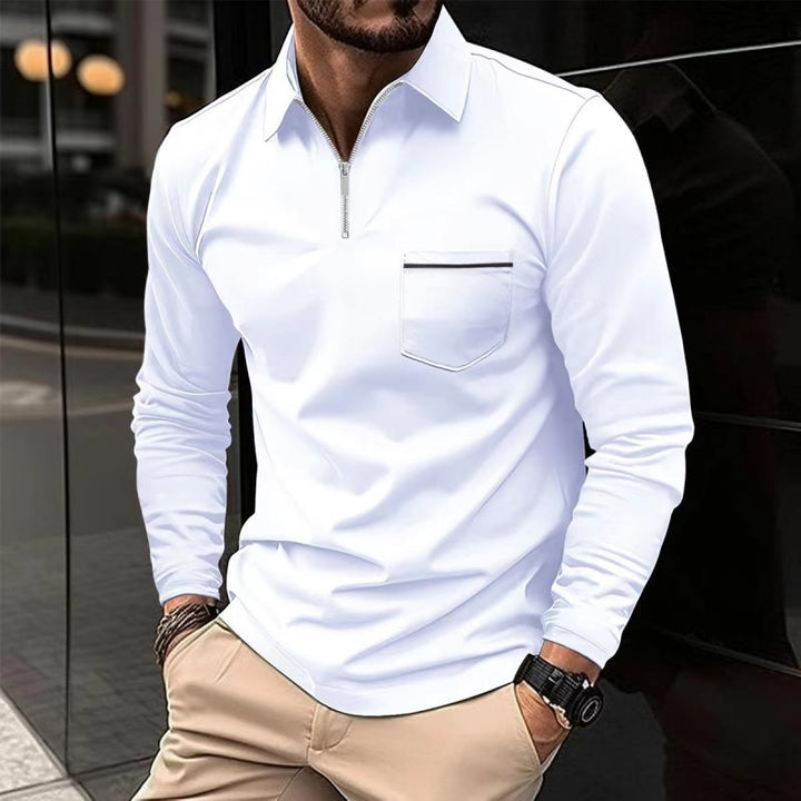 Malcolm | Men's Modern Quarter-Zip Polo Shirt