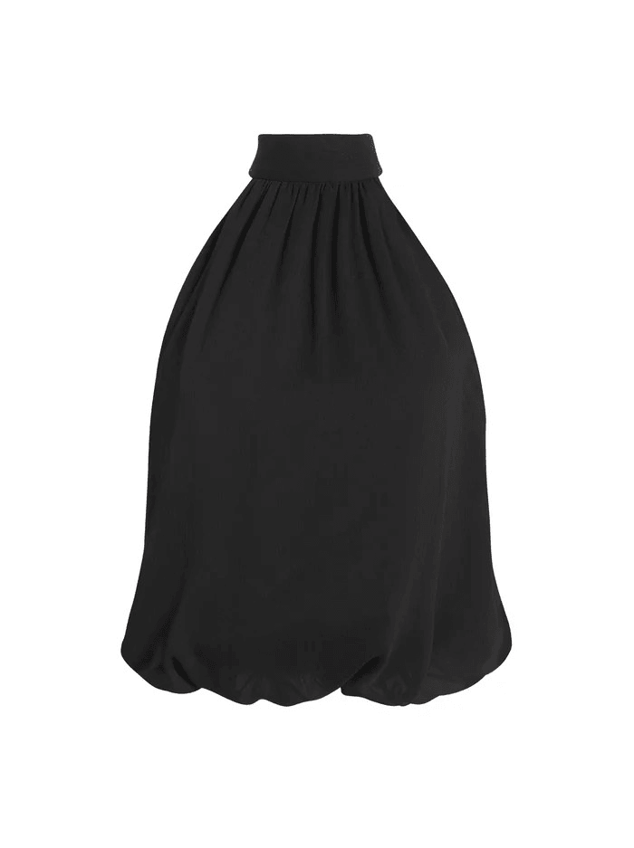 Women's Cocktail High Neck Halter Sleeveless Blouse