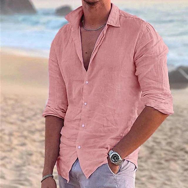 Ziggy | Men's Linen Long Sleeve Button Down Summer Shirt