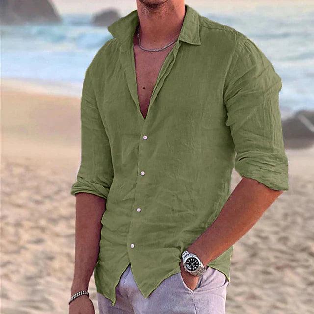Ziggy | Men's Linen Long Sleeve Button Down Summer Shirt