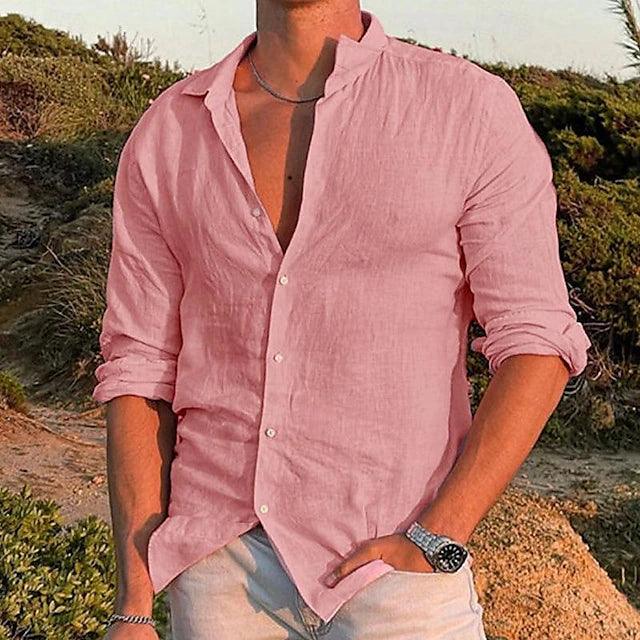 Ziggy | Men's Linen Long Sleeve Button Down Summer Shirt